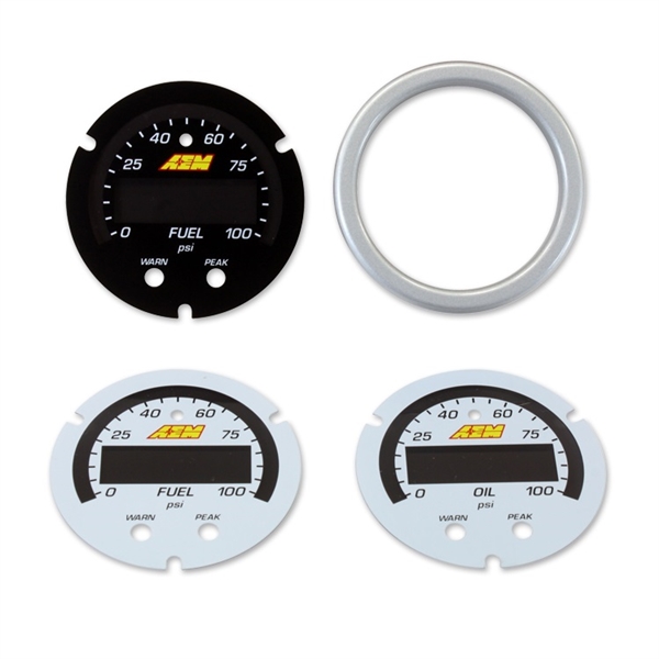 AEM X-Series Digital Oil/Fuel Pressure Display Gauge and Sensor Kit 100PSI/7.0BAR