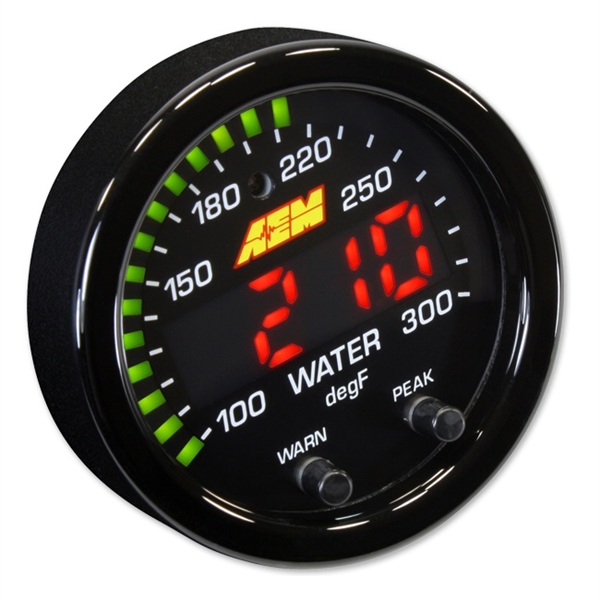 AEM X-Series Digital Water Temperature Display Gauge and Sensor Kit 300°F/150°C