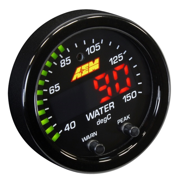 AEM X-Series Digital Water Temperature Display Gauge and Sensor Kit 300°F/150°C