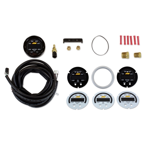 AEM X-Series Digital Oil/Water/Transmission Temperature Display Gauge and Sensor Kit 300°F/150°C