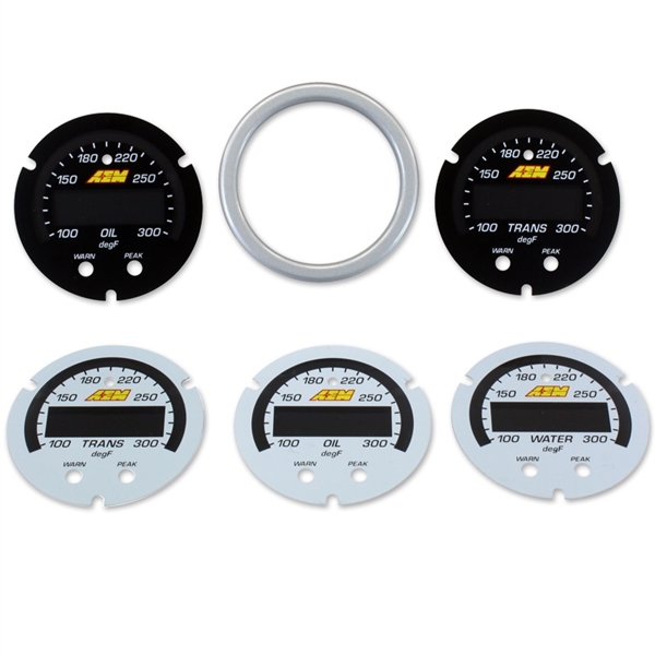 AEM X-Series Digital Oil/Water/Transmission Temperature Display Gauge and Sensor Kit 300°F/150°C