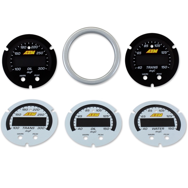 AEM X-Series Digital Oil/Water/Transmission Temperature Display Gauge and Sensor Kit 300°F/150°C