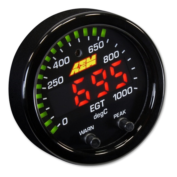 AEM X-Series Digital EGT Exhaust Gas Temperature Display Gauge and Sensor Kit 1800°F/1000°C